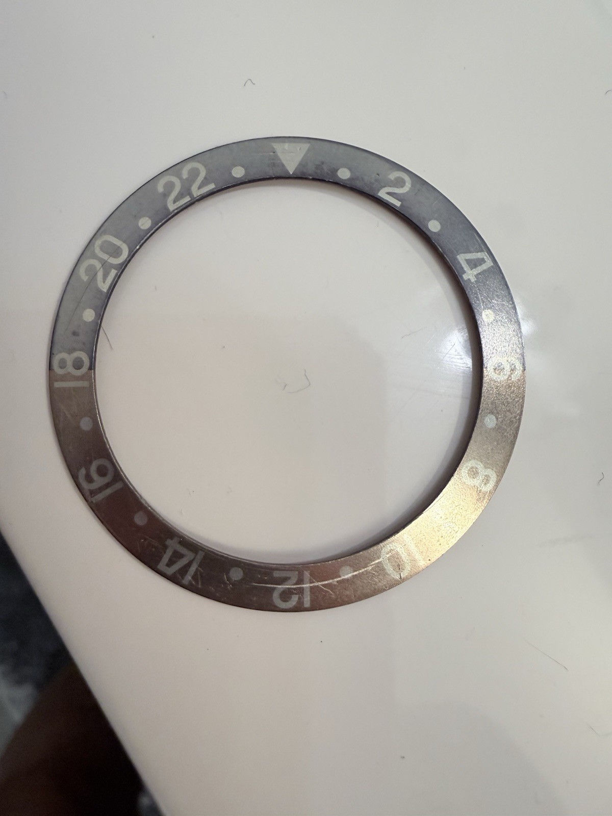 Genuine Vintage Rolex GMT 1675 Faded Ghost Pepsi Bezel Insert Fat Font Red Back
