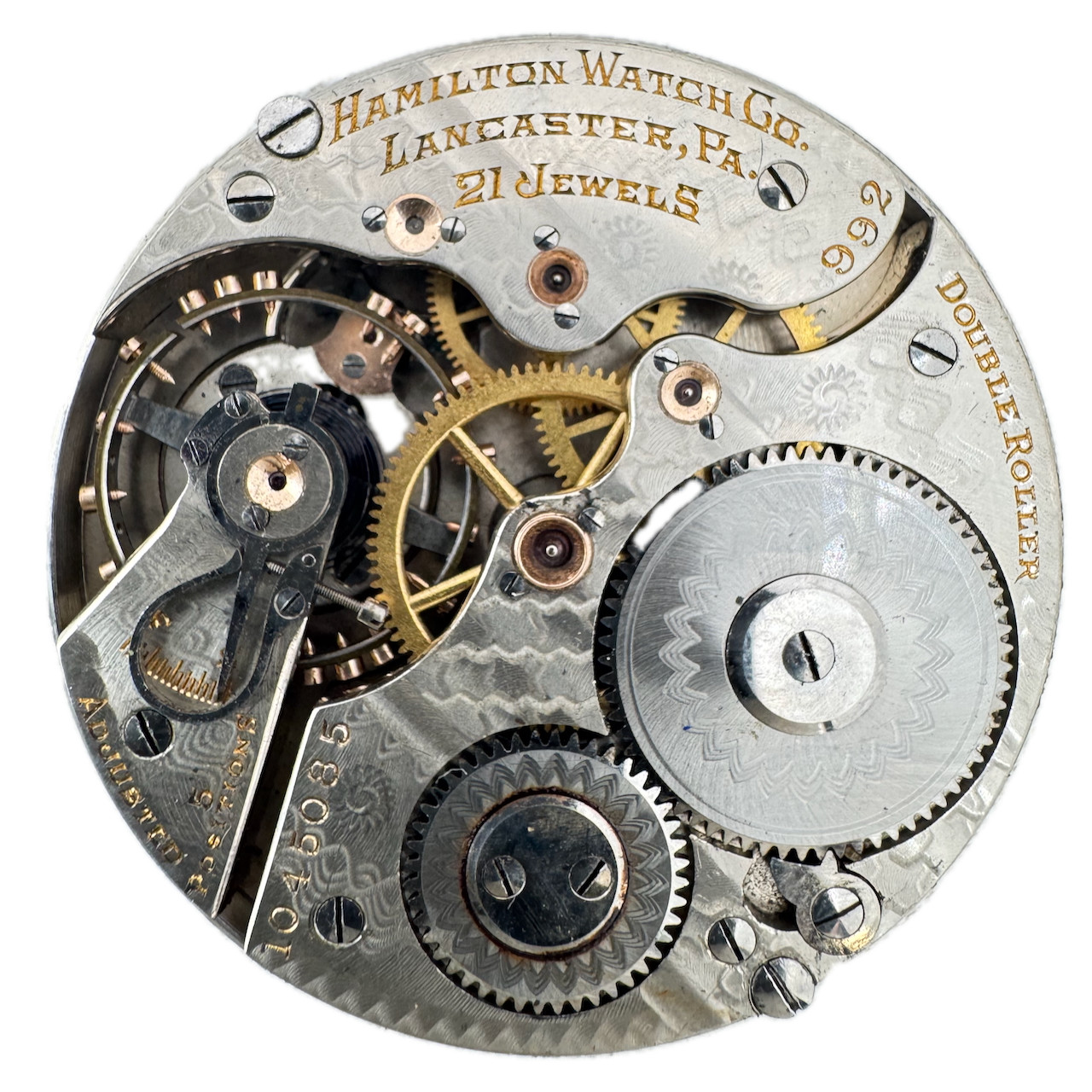 Antique 16s 1913 Hamilton 21j Mechanical Railroad Pocket Watch Movement 992 USA