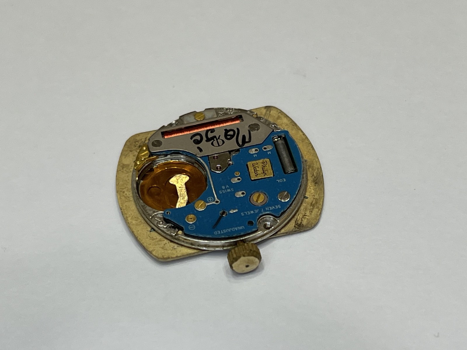 Movement & Dial Revue Hilton Quartz Date Eta 955.411 Jewels 7 Swiss Made