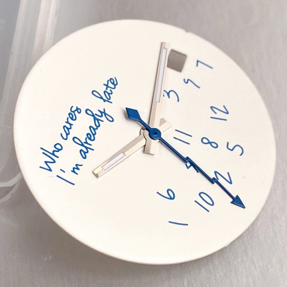 New Who Cares, I’m Already Late NH35 Watch Dial White/Black Dial Replacement