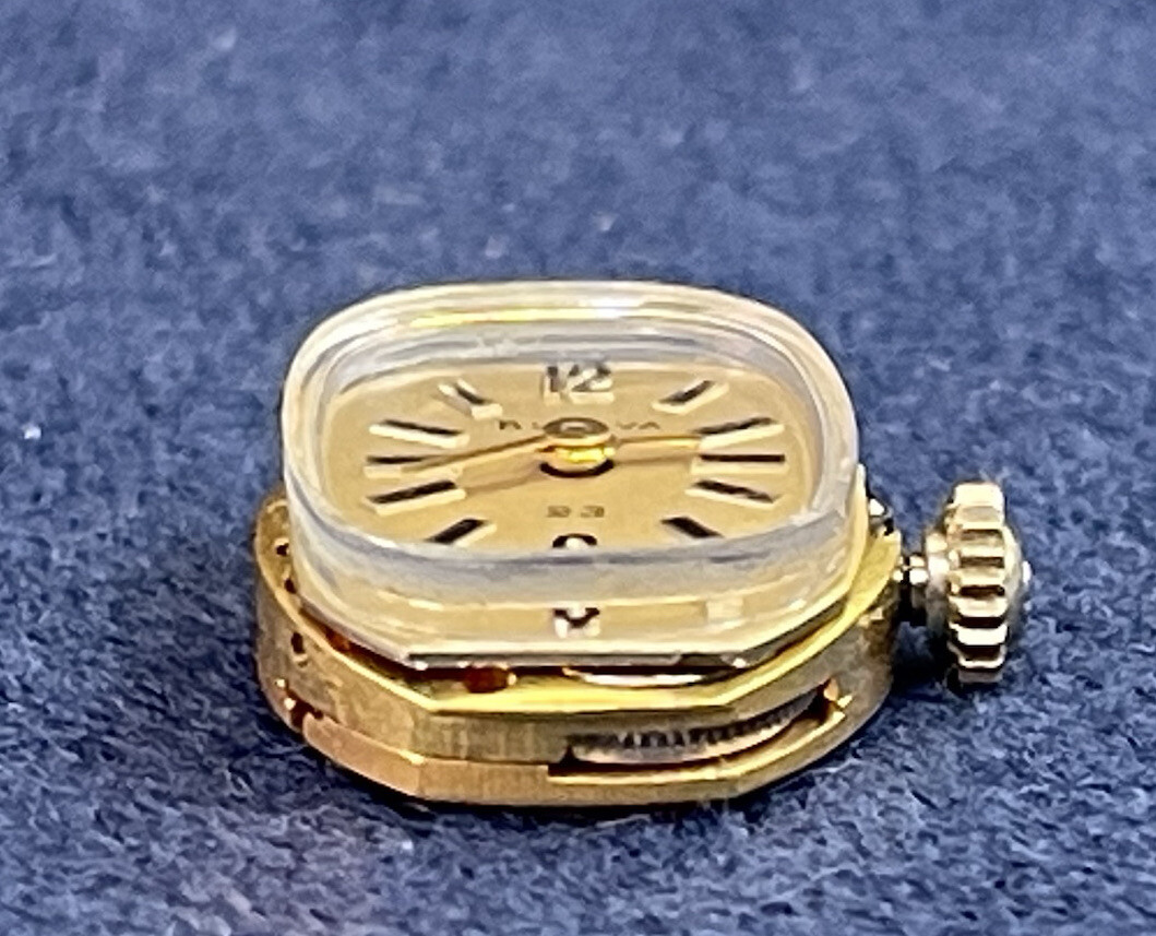 Vintage ART DECO BULOVA Velvet Box & BULOVA 5 AZ MOVEMENT 23