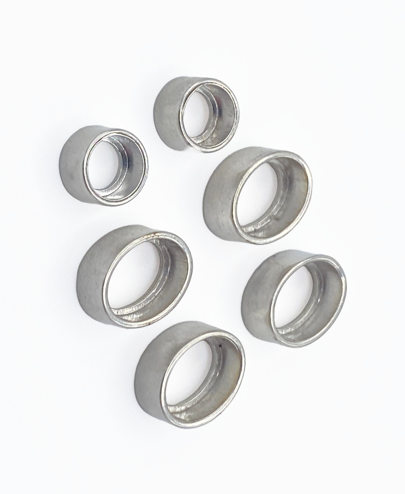 6 Sterling Silver Casted Tube Bezel Settings 5mm Round 8x6mm Oval .925