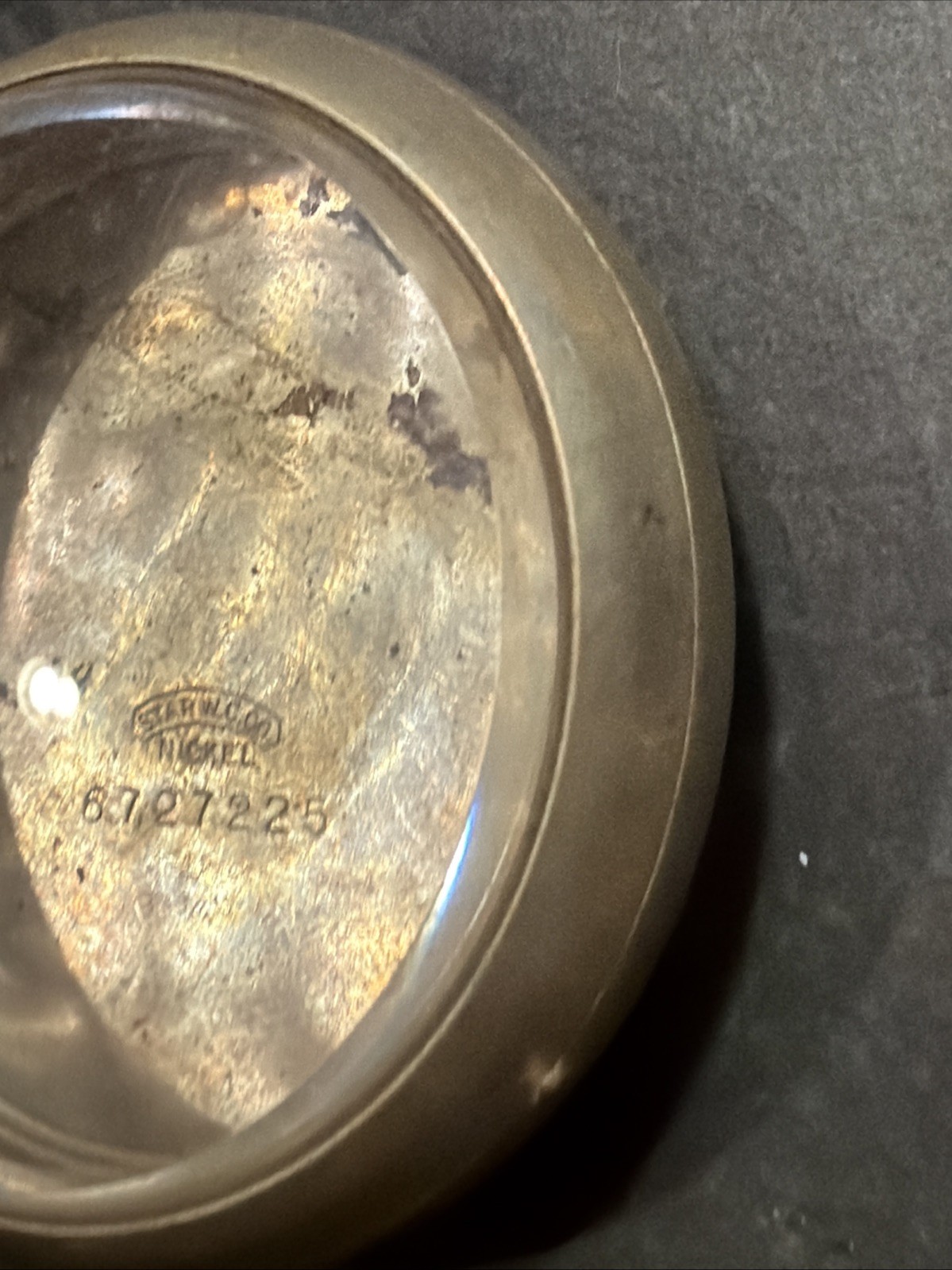 AM34 Vintage Star Watch Case Co Nickel Silver Pocket Watch Case & Crystal As Is