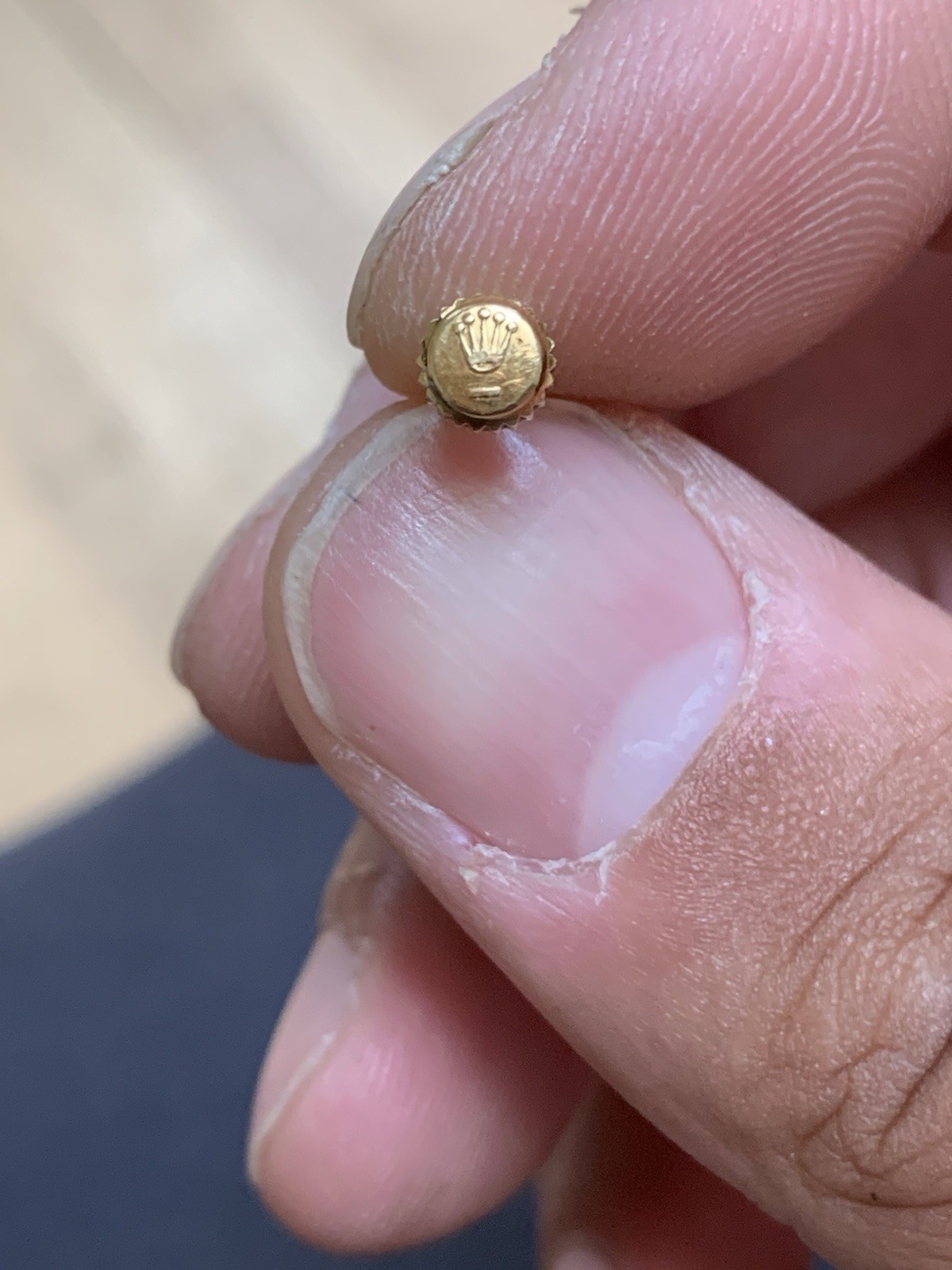 18k Gold Tudor Oyster Princess Date 5.23mm Watch Crown, Stem and Tube