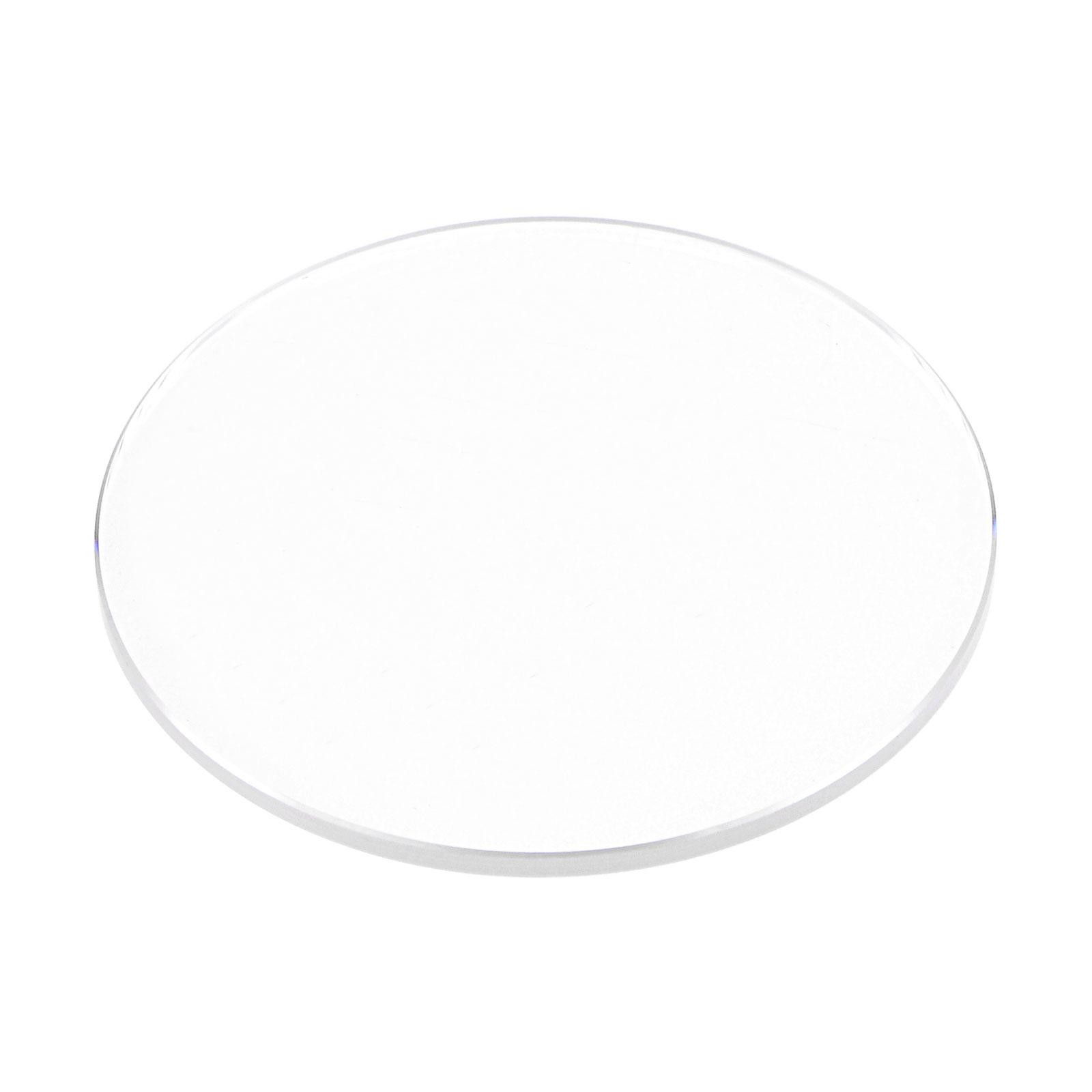 Flat Round Lens Glass Watch 38mm Dia 1.5mm Thickness, Transparent