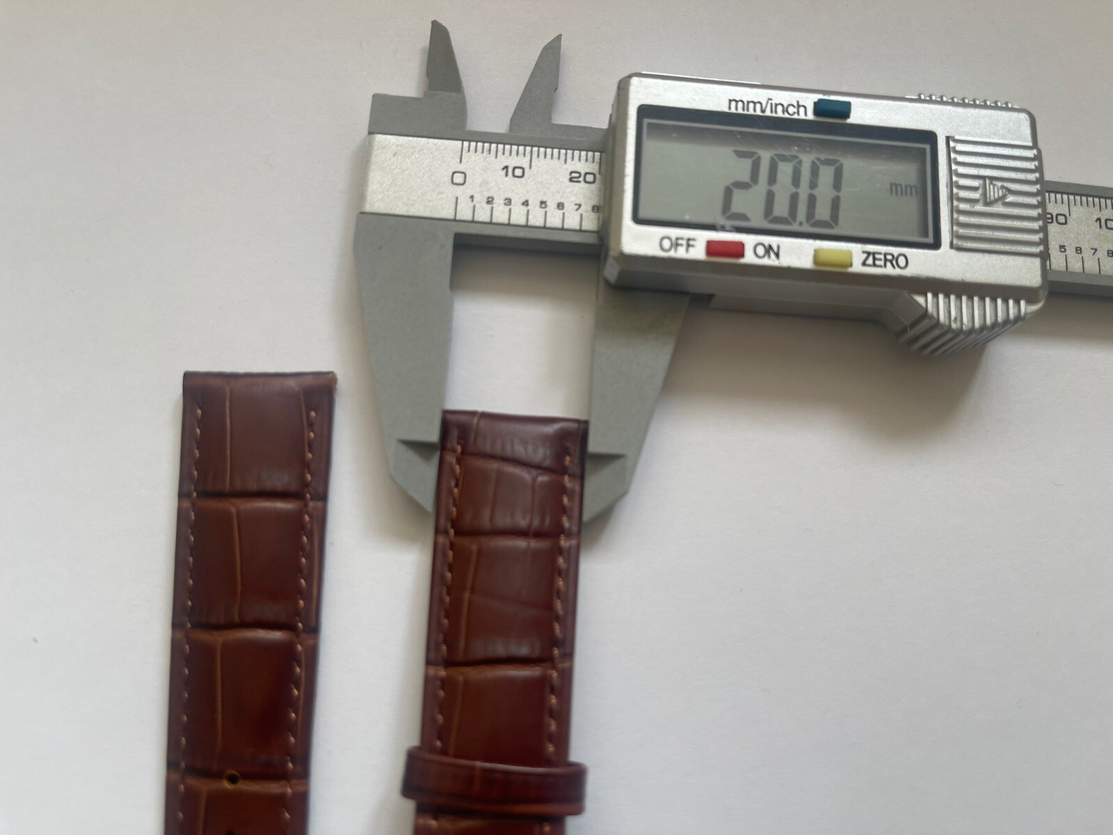 Seiko 20mm Brown Croc Leather Strap with stainless steel Butterfly Deployment