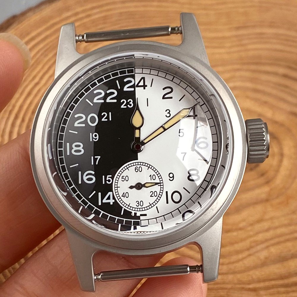 29mm Black White Watch Dial 20ATM Diving Steel 36mm Watch Case For ST1701 Movt