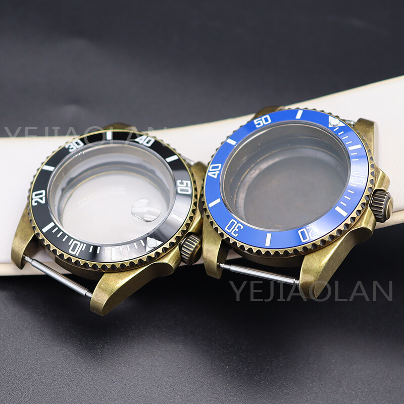 40mm Retro Bronze Watch Case Ceramic Insertion Frame sapphire glass nh35Movement