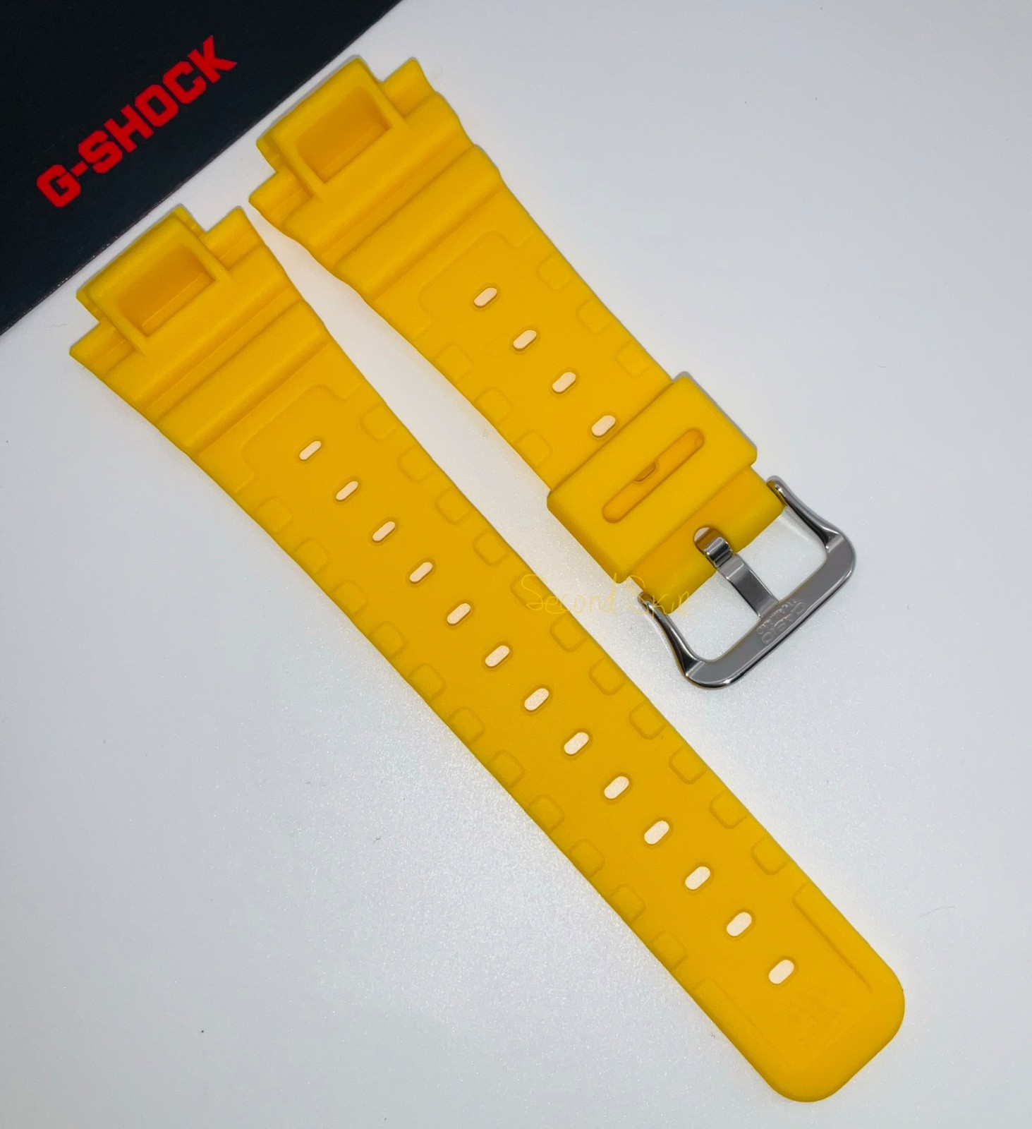 Genuine Casio G-Shock Yellow Resin Watch Band & Bezel Set DW-5600P-9 + Pins