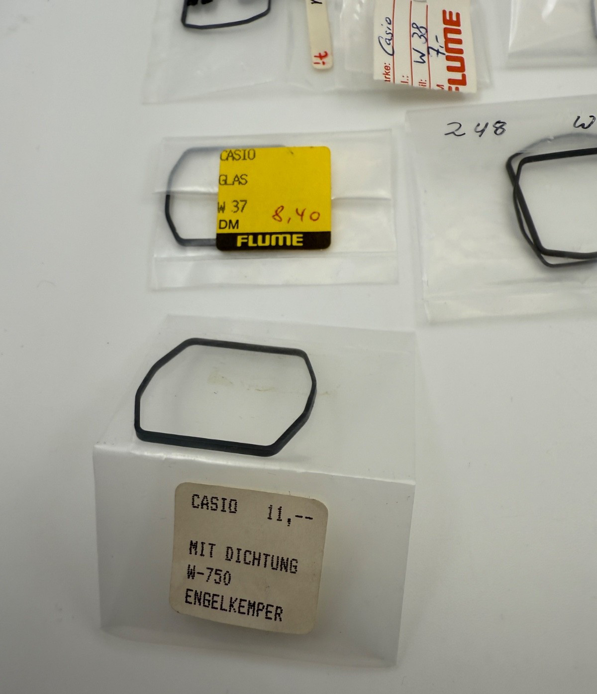 NOS Casio Watch Plexi Glass / Plastic Crystal and Gasket Lot