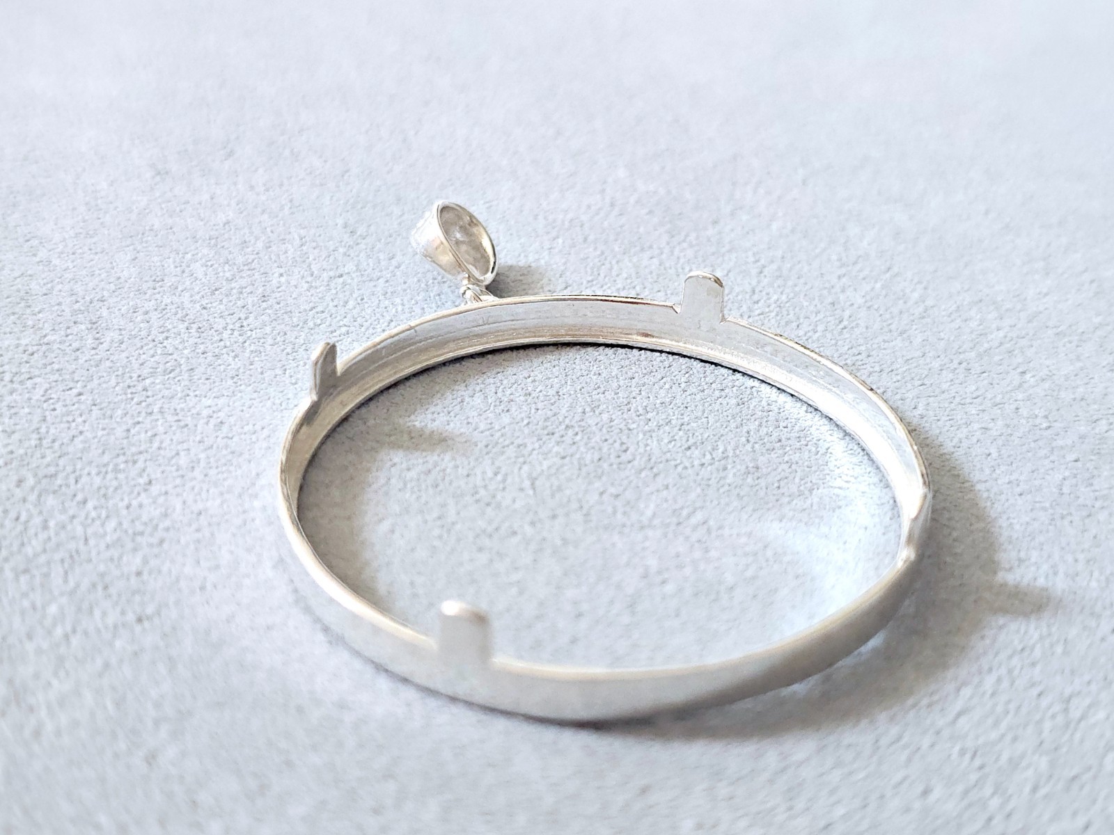 925 Sterling Silver Prong Back Diamond Cut Bezel for 41mm 1 oz Coins