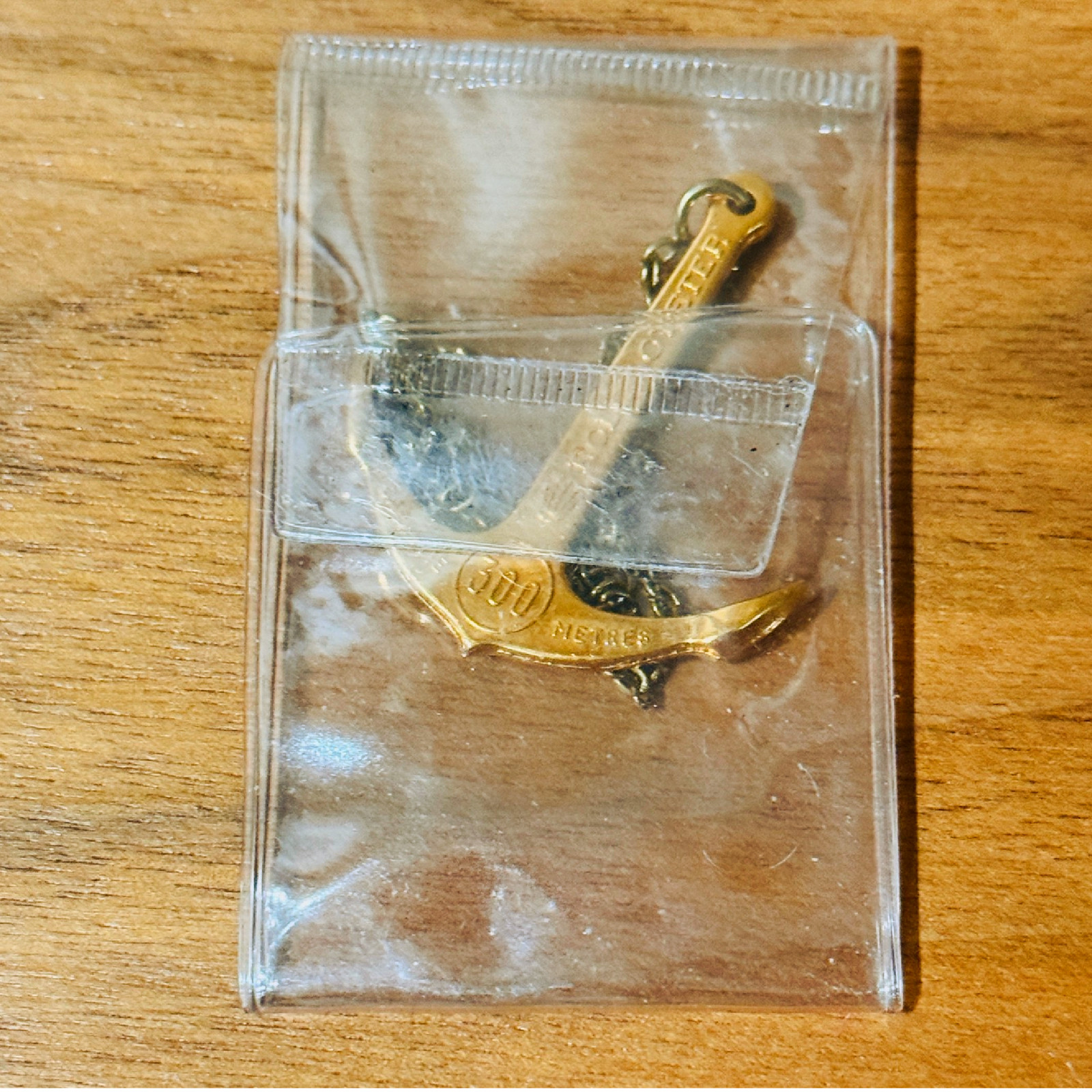 Vintage ROLEX Submariner Gold Tone Anchor 300M 1000FT w/Chain Rare Accessory