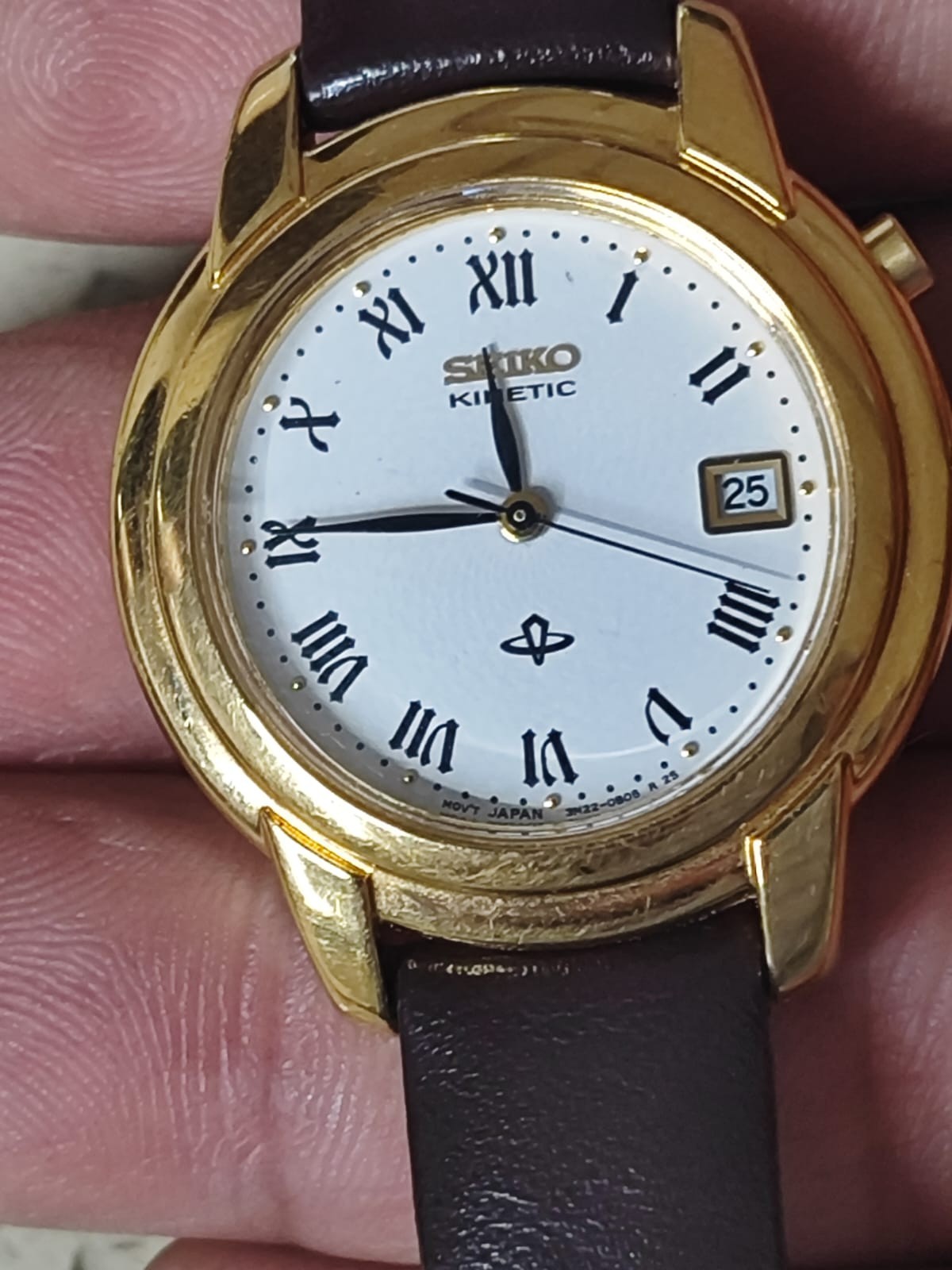 1995 Vintage Seiko Kinetic Lady 3M22-0A50 Work need Battery NEW