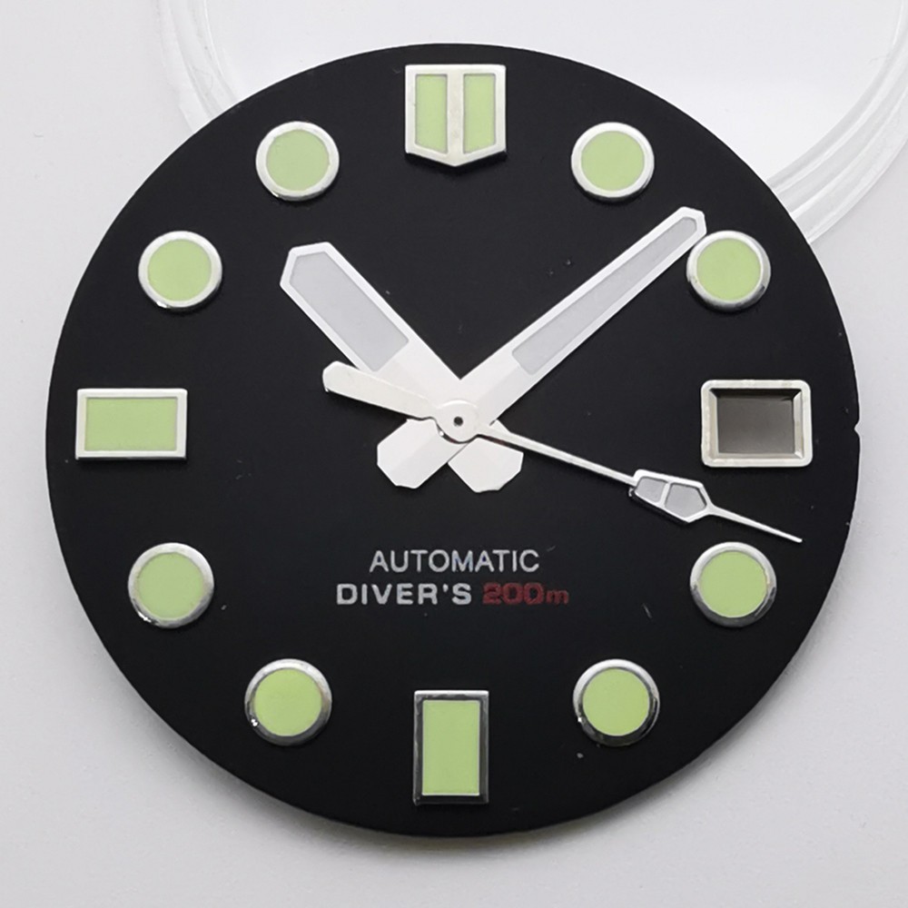 28.5mm black gray white sterile watch dial fit NH35 movement