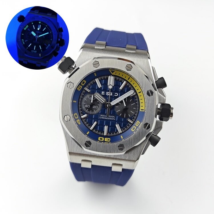 30mm Farmhouse Oak Watch Dial Green Luminous for VK64 Movement Parts Waterproof