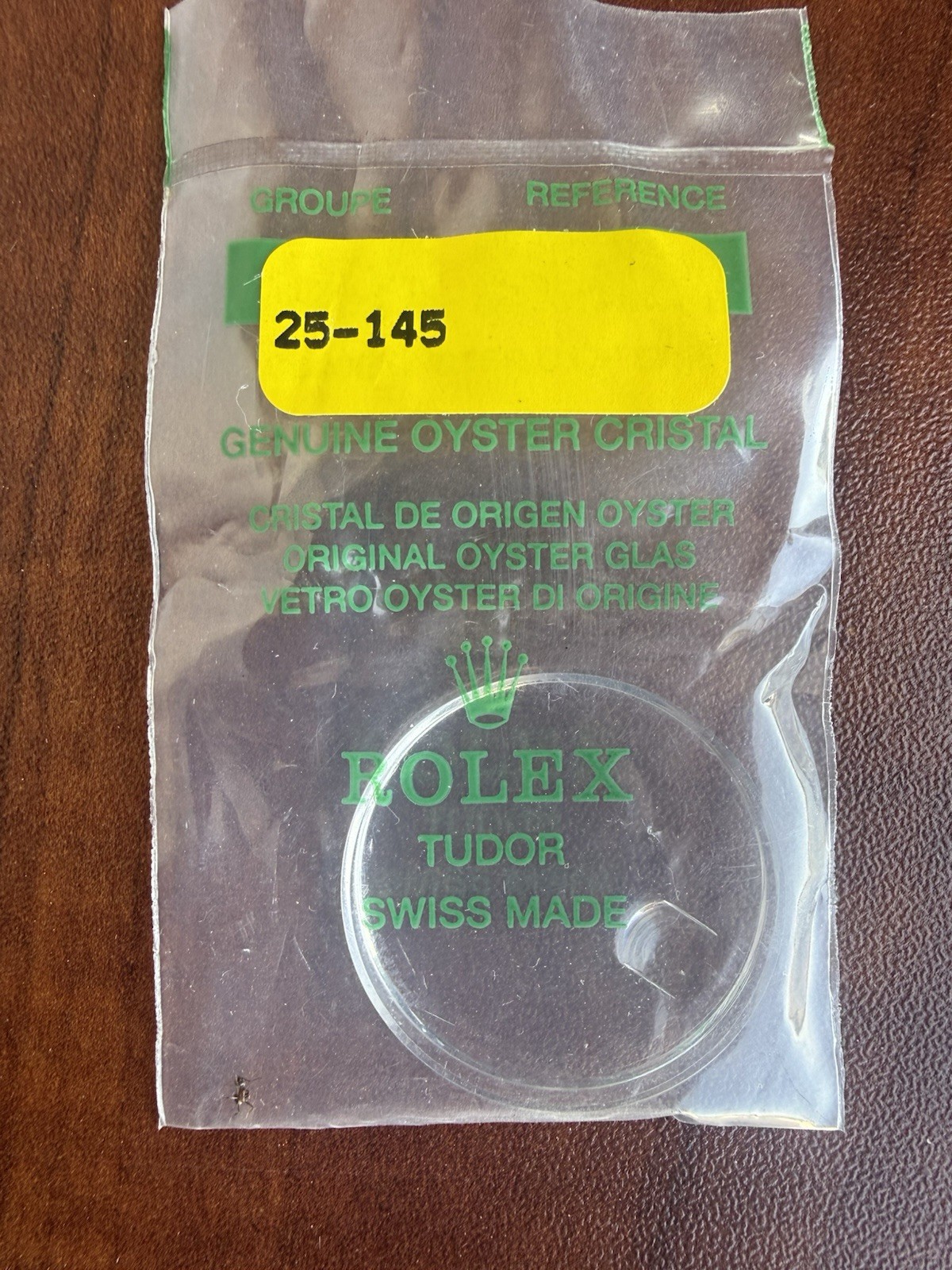 ROLEX GENUINE CRYSTAL. IN FACTORY NEW SEALED PACKAGE, PART # 25-145