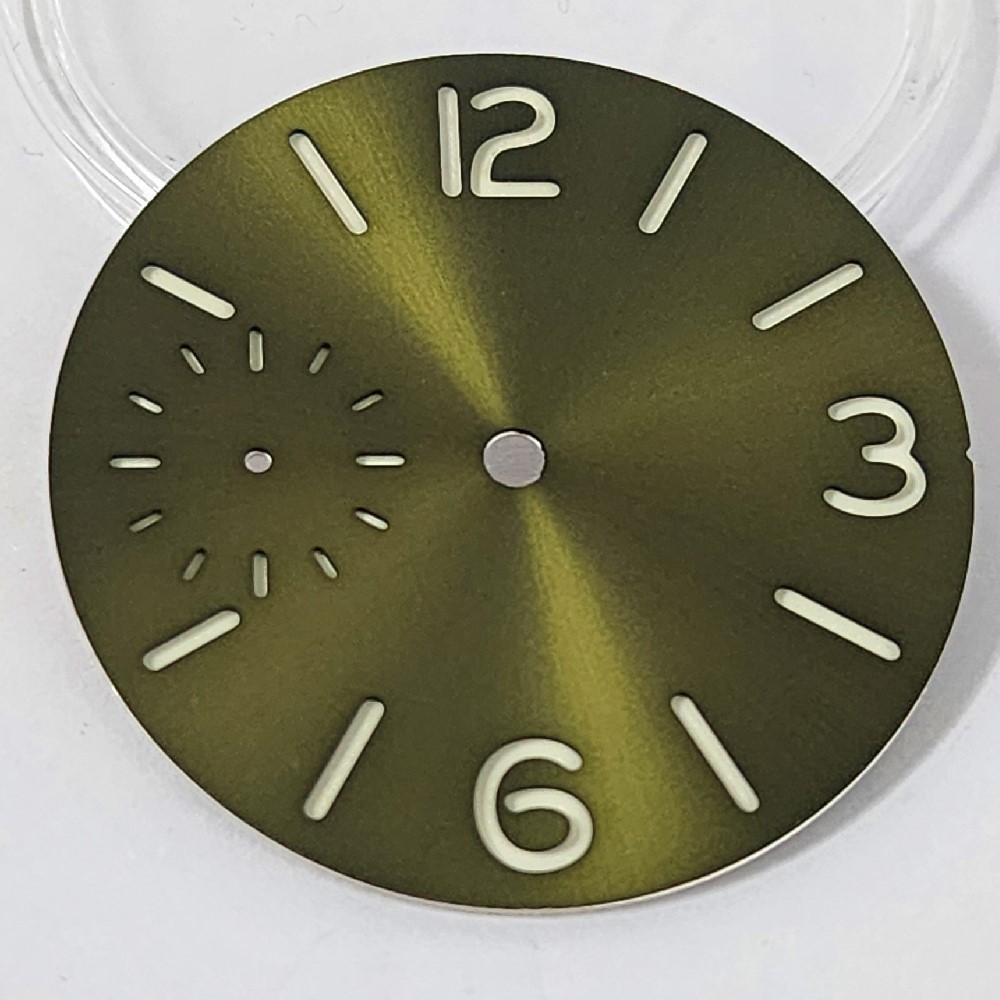 37mm black blue green white watch dial fit ETA 6497 or Seagull ST3600 movement