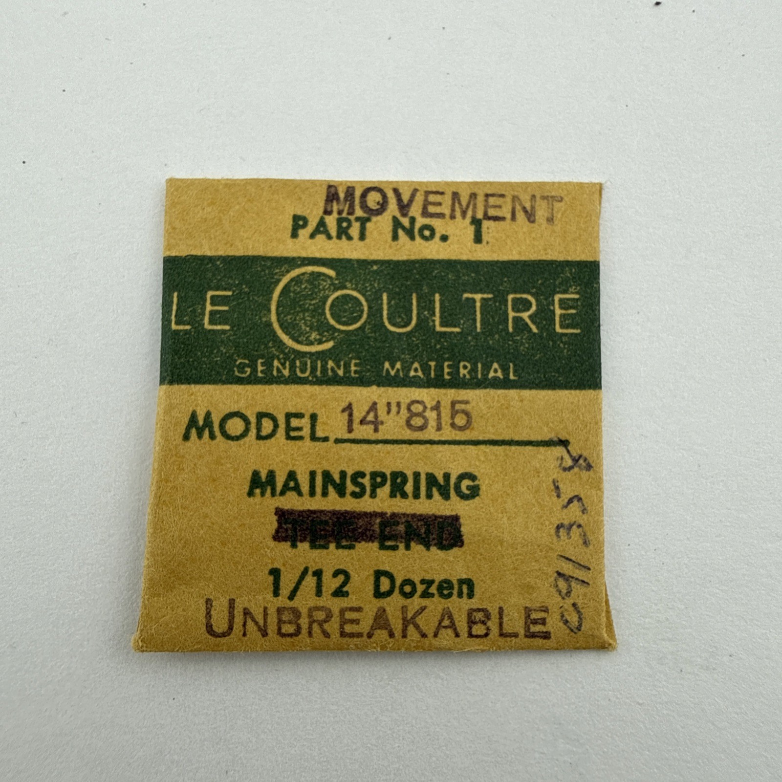 NOS LeCoultre 815 825 watch movement part: automatic mainspring New Old Stock