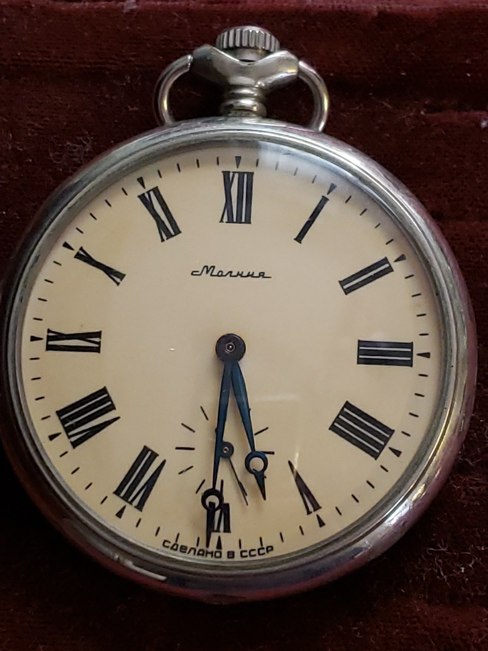 Vintage USSR Molnija Pocket Watch Tale of the Urals Soviet Mechanical For Parts