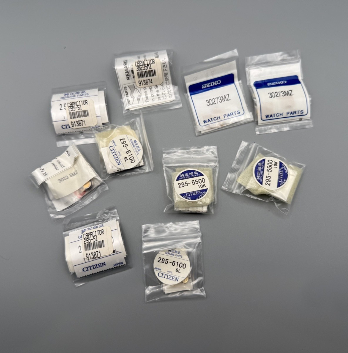 Vintage NOS Citizen Seiko Watch Capacitors Genuine Parts Watchmaker Repair Lot