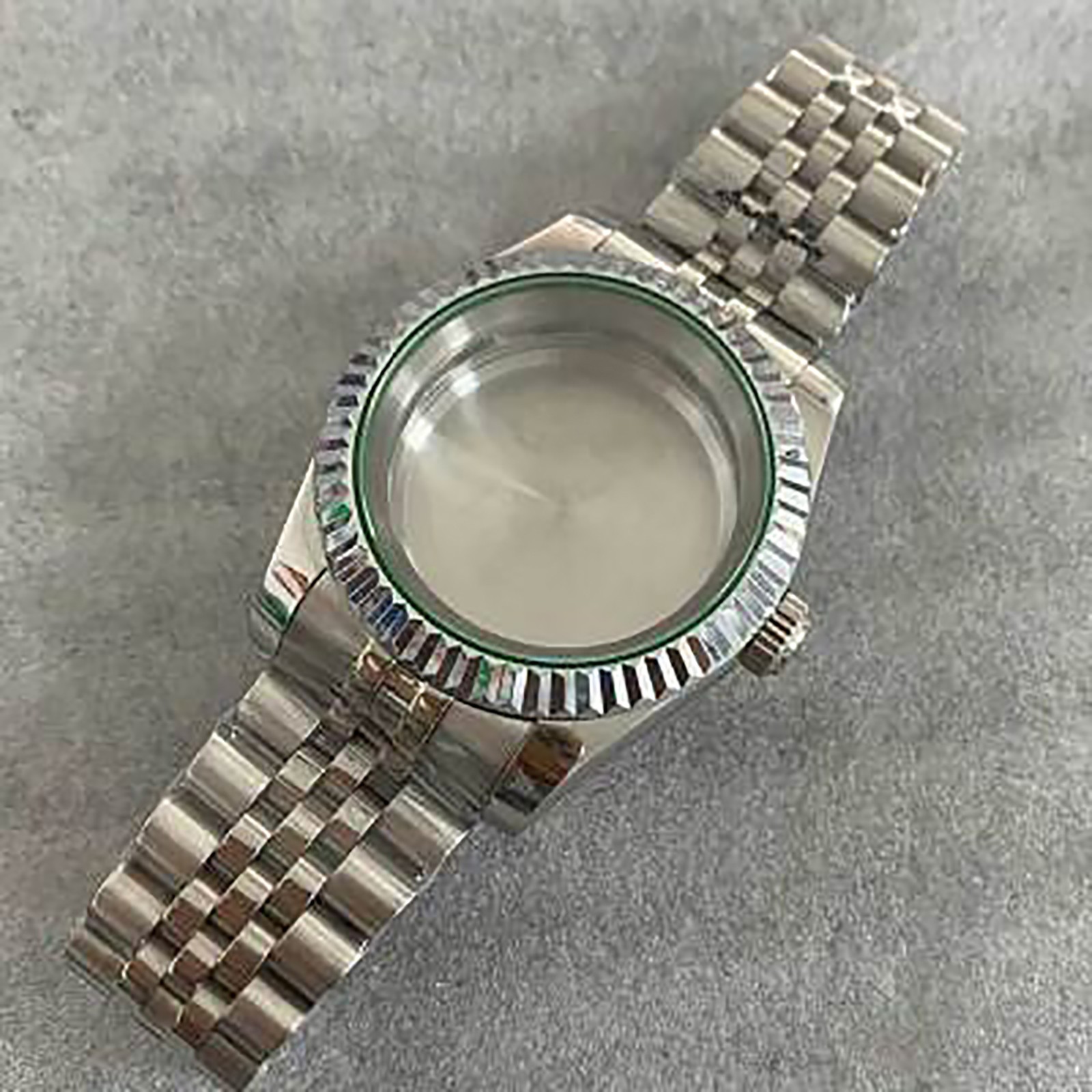 39MM Watch Case & 20MM Steel Strap Sapphire Glass for NH35/NH36 Watch Movement