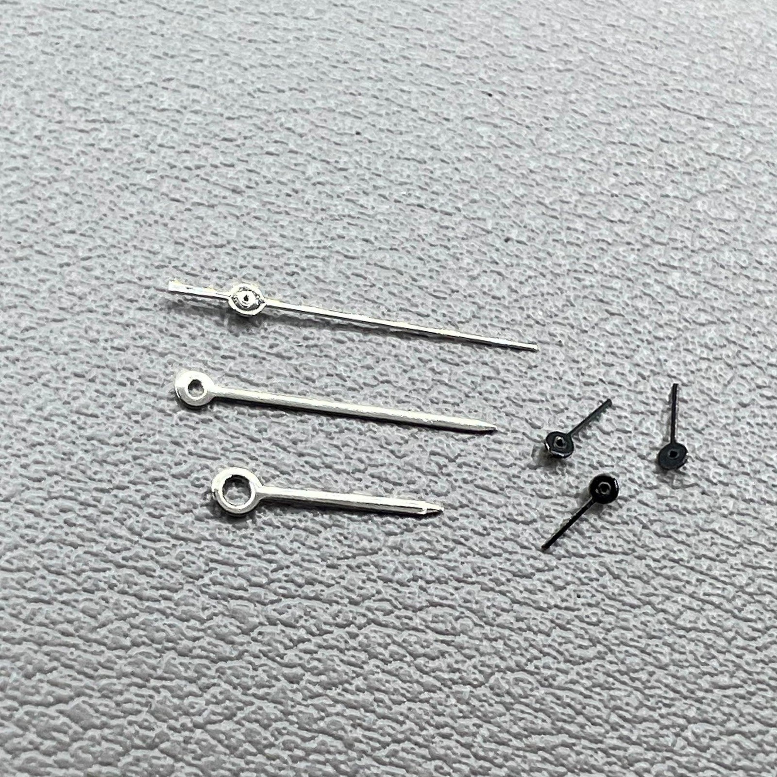 2 Sets Black Small Second Hands Silver Trim Hand Set for VD53 VD54 VD57 Movement