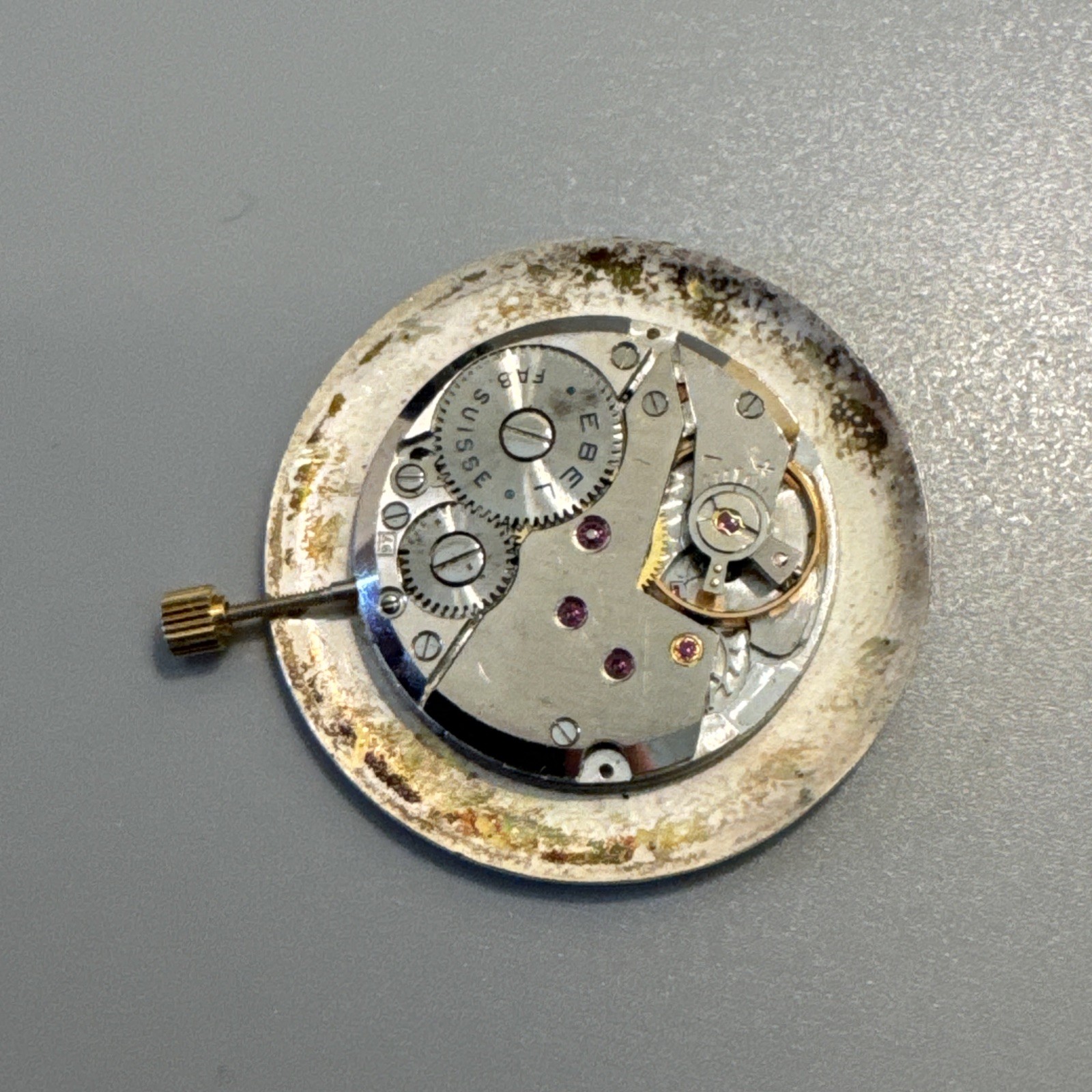 Works! Vintage Ebel Fab Suisse Men’s Wind Up Watch Movement Dial Face Hands