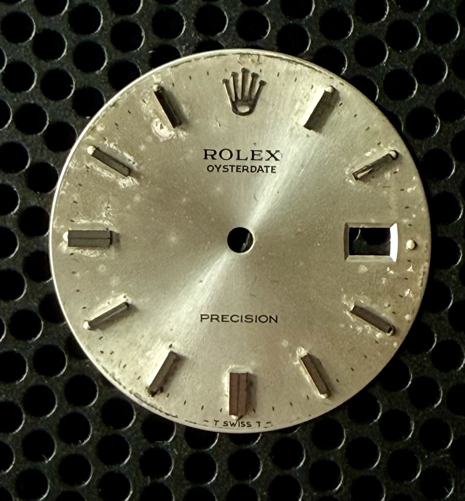Rolex Mens 27.6mm Oysterdate Precision Silver Dial Silver Stick Ref 6694/6494