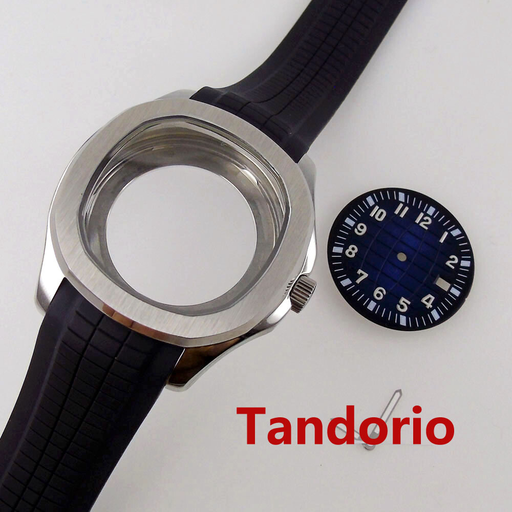 40mm Square Watch Case fit NH34 NH35A NH36 30MM Dial Glass Back Luminous