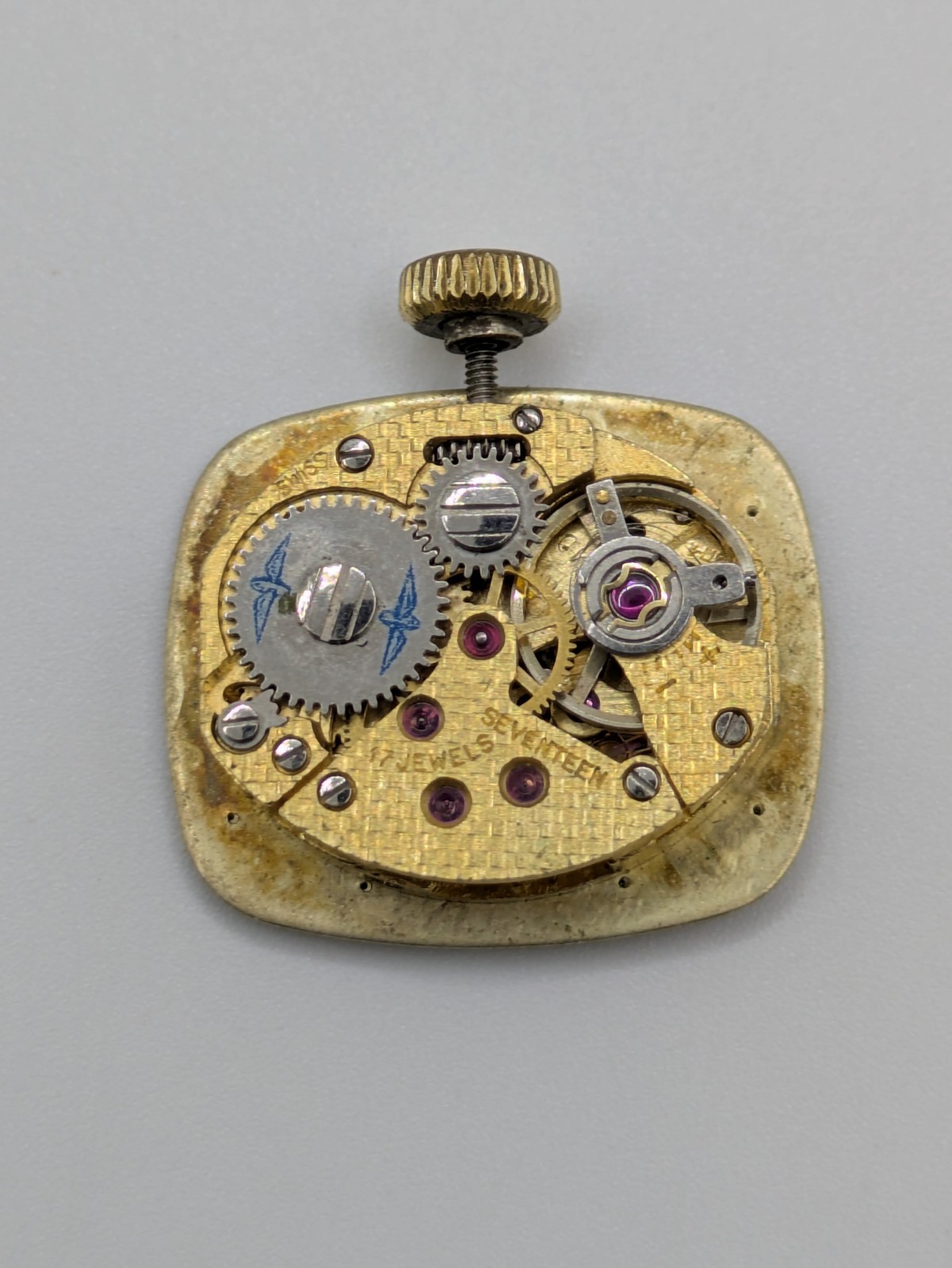 Rotary AS 1977-2 Manual Wind Watch Movement 17 Jewels Swiss Parts Repair 18.7mm