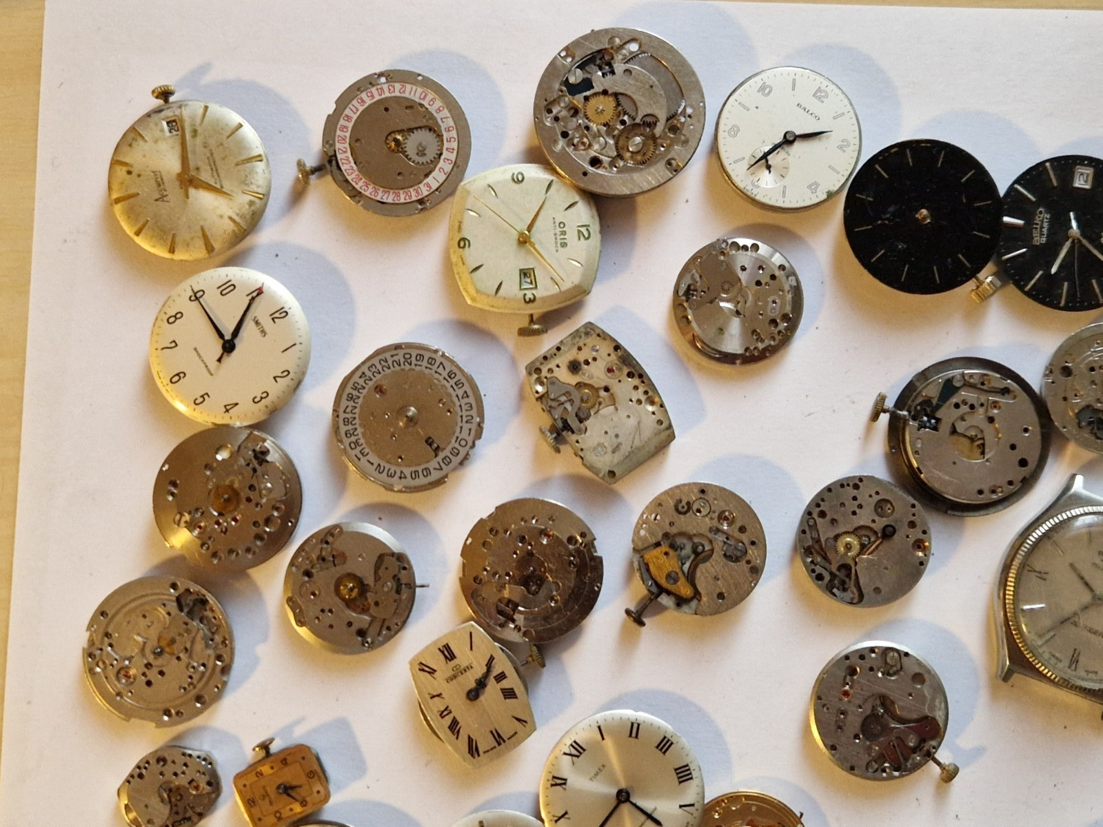 watchmaker movement lot timex rotary Eta Smiths Oris Balco camy mixed