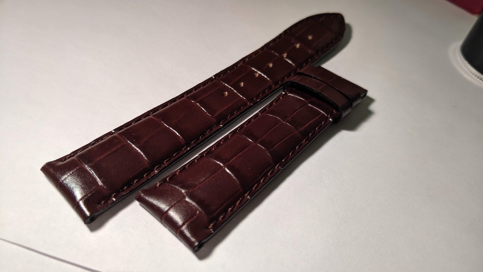 Tissot BAND BROWN allig 20mm DEPLOYMENT, slightly padded, 20/18mm, NEW, Regular