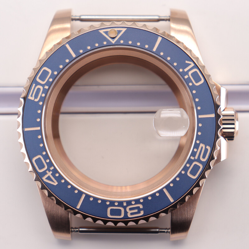 40mm Rose gold Watch Case+ Sapphire Glass Stainless Steel For Seiko Nh35 2824