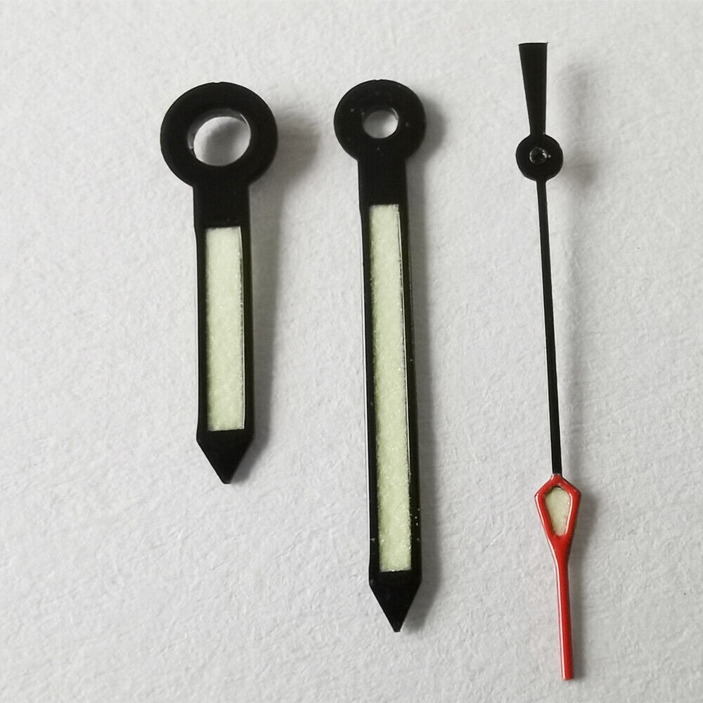 Green Luminous Watch Hands Black Trim 12.5X12.5X8.5mm for NH35 NH36 Movement