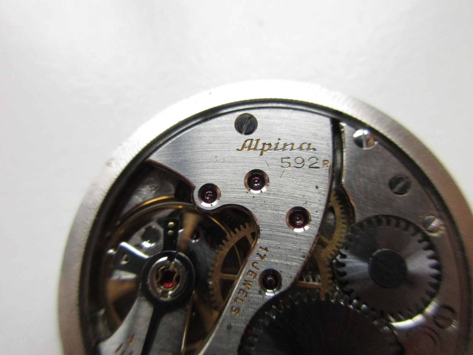 Alpina cal. 592R Swiss vintage watch movement & dial – running