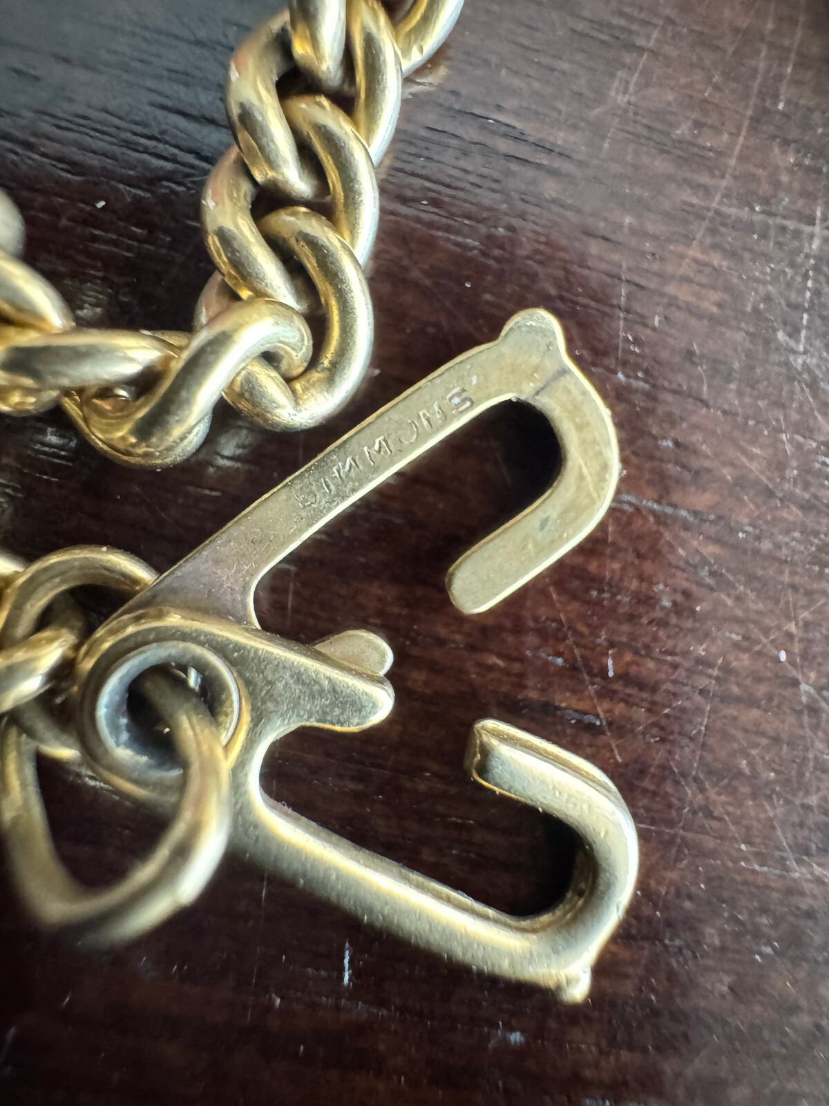 VINTAGE 18 INCH SIMMONS YELLOW GOLD FILLED POCKET WATCH CHAIN, NICE CONDITION
