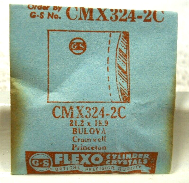 GS CMX324-2C Watch Crystal Fit Bulova Cromwell Princeton Waltham 21.2 x 18.7 mm