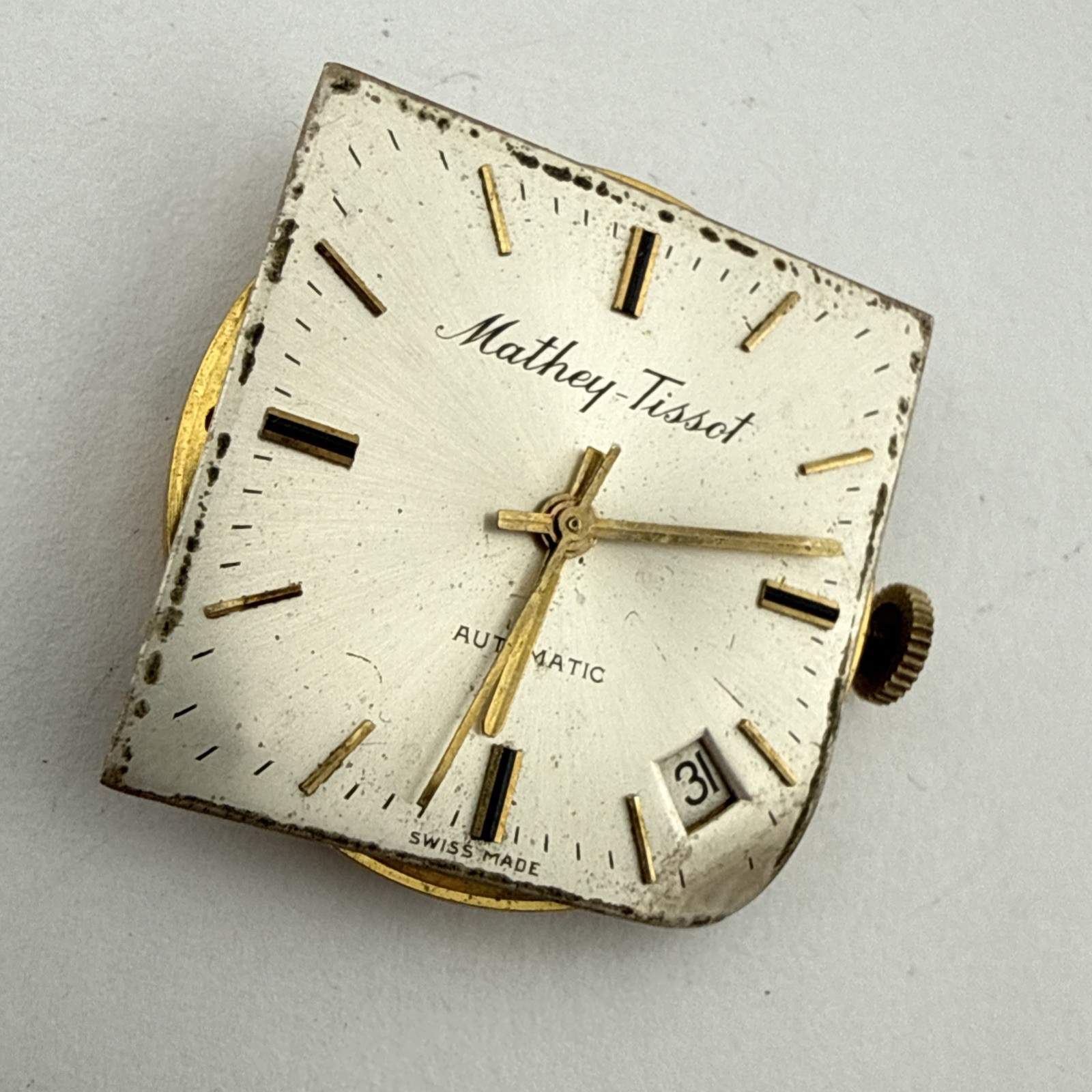 Mathey-Tissot cal. 717 Swiss automatic watch movement – date at 4:30 For Repair