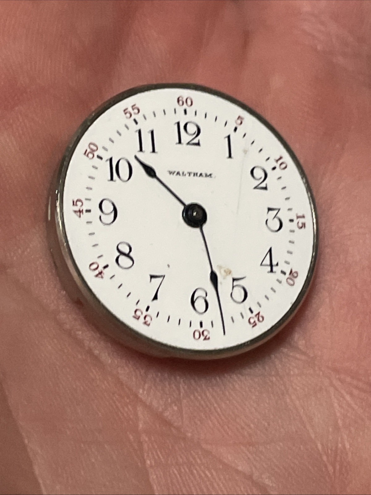 American Waltham Watch Co. 12650038 25mm Watch Movement Dial Hands Parts Repair