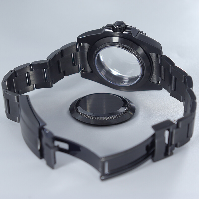40mm Black Watch Case+Oyster Band Luminous Ceramic Bezel For Seiko nh35 Movement