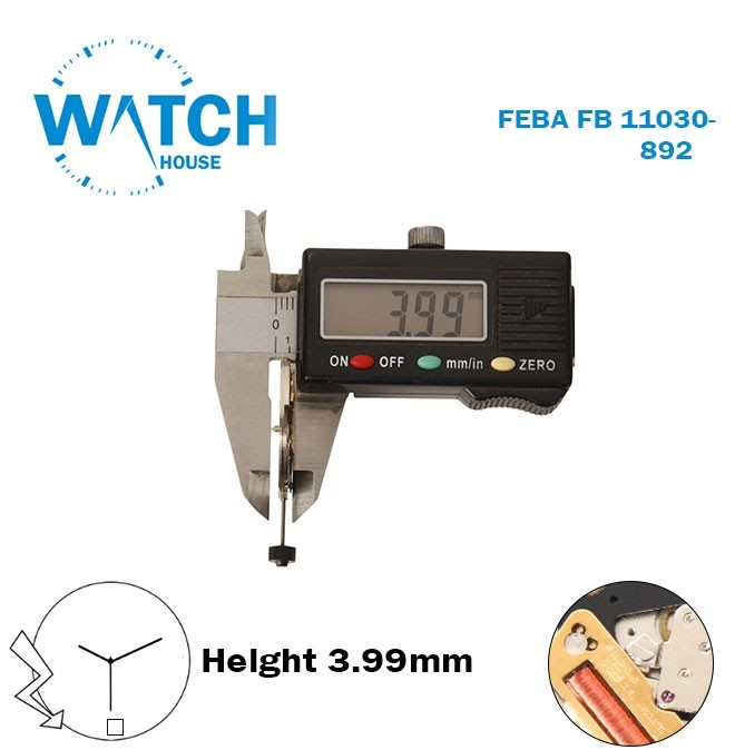 FEBA FE 11030-892 Watch Swiss-Movement -3 Hands-H:3.99mm-White Date Disk at 6.