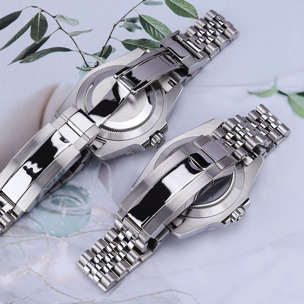 Yacht 40mm Date Watch Cases Jubilee Bracelet Sapphire 10ATM For Seiko NH35 NH38