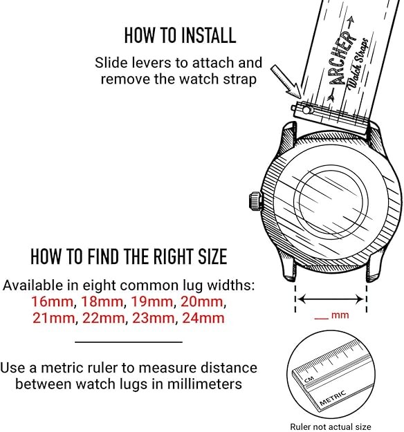 Archer Watch Straps – Soft Silicone Quick Release Watch Bands 22mm Black