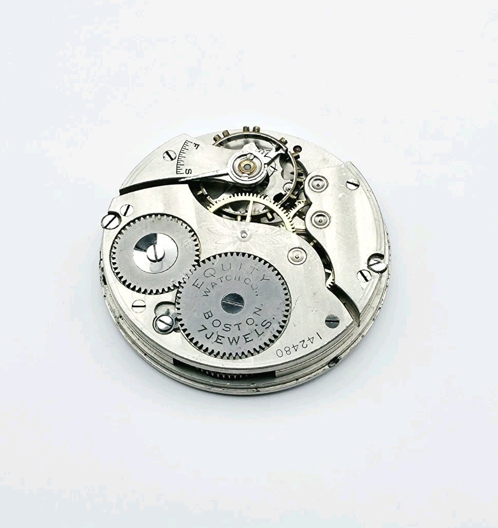 Vintage Equity Waltham 7 Jewels Mechanical Pocket Watch Movement For Repair