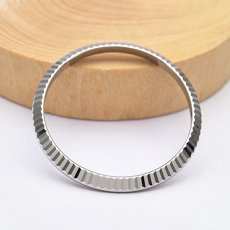 Generic Fluted Watch Bezel 18K White Gold Plated Fits 36mm Rolex Datejust 126234