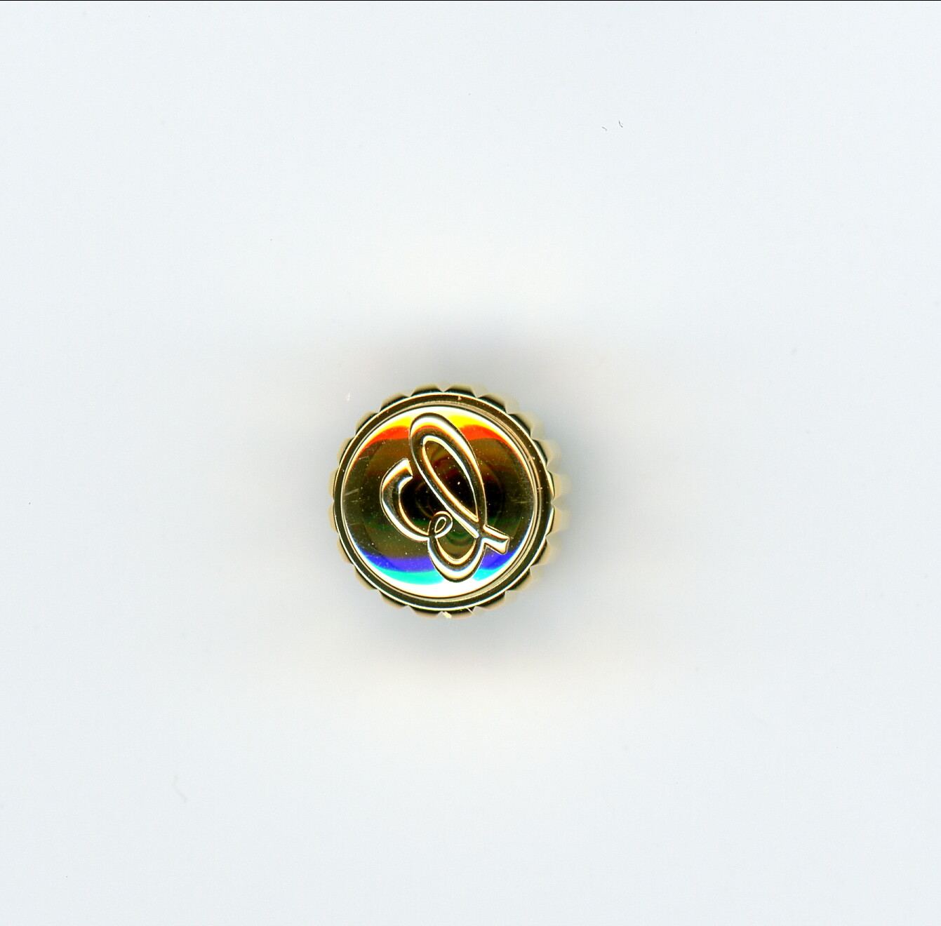 7.2 mm yellow gold in color Breitling Factory Crown Screw Down