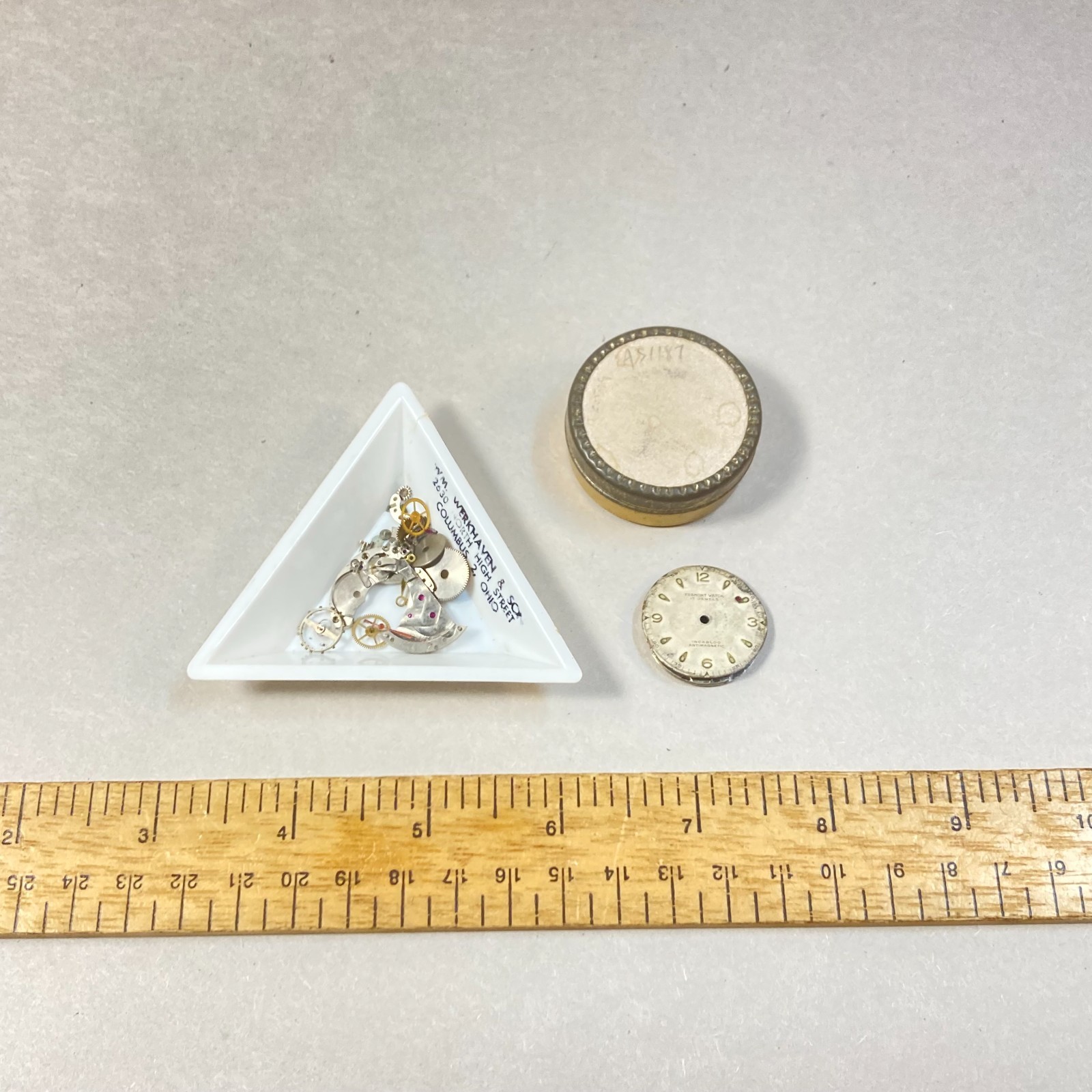 Vintage Framont Watch 17 Jewel Base & Parts Marked AS1187