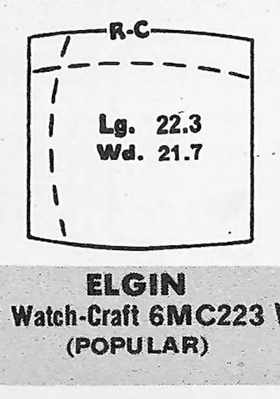 ELGIN : 4614, 4614A & 6720 – Tonneau 22.3mm x 21.8mm