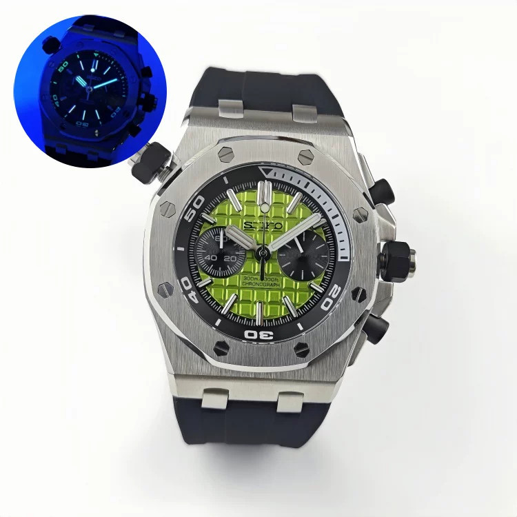 30mm Farmhouse oak tree Watch Dial Green Lume For vk64 Movement Accessories