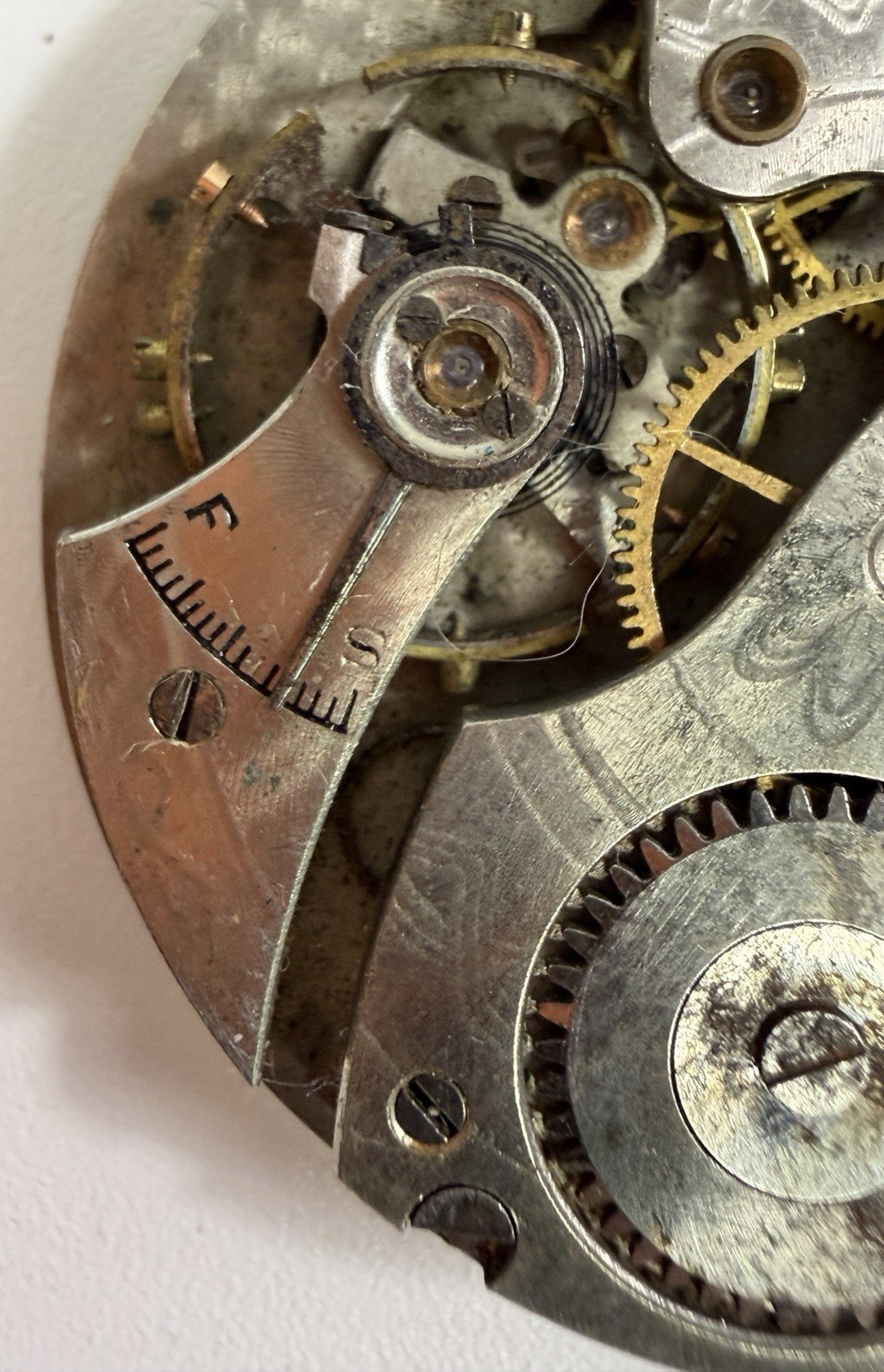 Vintage 1928 Waltham 15 Jewel Pocket Watch Movement Art Deco Dial Parts
